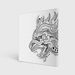 Холст квадратный Lion tattoo - irezumi, цвет: 3D-принт