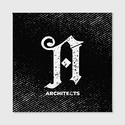 Холст квадратный Architects с потертостями на темном фоне, цвет: 3D-принт — фото 2
