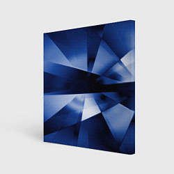 Холст квадратный Синие лучи и отражения в абстракции, цвет: 3D-принт