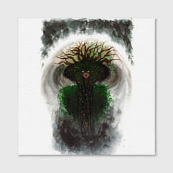Холст квадратный Ведьма из леса на фоне еловых ветвей, цвет: 3D-принт — фото 2