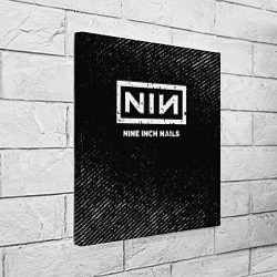 Холст квадратный Nine Inch Nails с потертостями на темном фоне, цвет: 3D-принт — фото 2