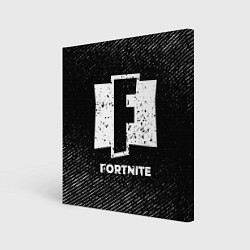 Холст квадратный Fortnite с потертостями на темном фоне, цвет: 3D-принт