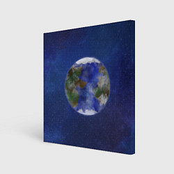 Холст квадратный Планета в космосе, цвет: 3D-принт