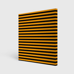 Холст квадратный Черно-оранжевые полосы - пчелиный образ, цвет: 3D-принт