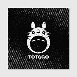 Холст квадратный Totoro с потертостями на темном фоне, цвет: 3D-принт — фото 2