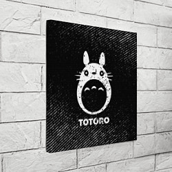 Холст квадратный Totoro с потертостями на темном фоне, цвет: 3D-принт — фото 2