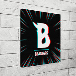 Холст квадратный Символ Beastars в стиле glitch на темном фоне, цвет: 3D-принт — фото 2