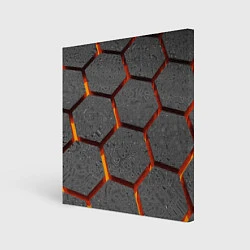 Холст квадратный Металлические плиты и лава, цвет: 3D-принт