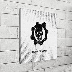 Холст квадратный Gears of War с потертостями на светлом фоне, цвет: 3D-принт — фото 2