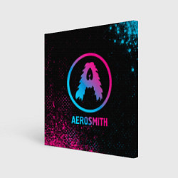 Холст квадратный Aerosmith - neon gradient, цвет: 3D-принт