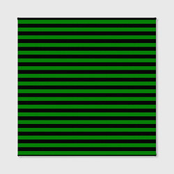 Холст квадратный Черно-зеленые полосы, цвет: 3D-принт — фото 2