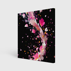 Холст квадратный Вихрь розовых лепестков, цвет: 3D-принт