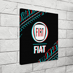 Холст квадратный Значок Fiat в стиле glitch на темном фоне, цвет: 3D-принт — фото 2