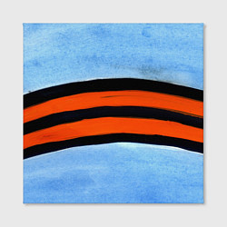 Холст квадратный Георгиевская лента на голубом фоне, цвет: 3D-принт — фото 2