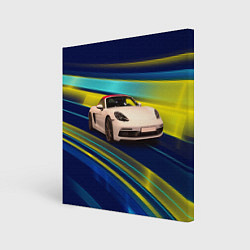 Холст квадратный Спортивная немецкая машина Porsche 911, цвет: 3D-принт