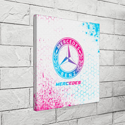 Холст квадратный Mercedes neon gradient style, цвет: 3D-принт — фото 2