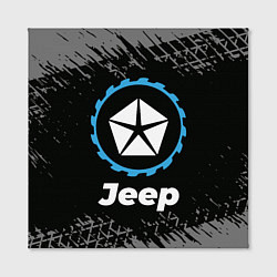 Холст квадратный Jeep в стиле Top Gear со следами шин на фоне, цвет: 3D-принт — фото 2