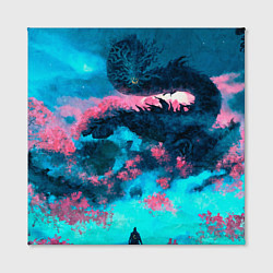 Холст квадратный Ghost of Tsushima dragon, цвет: 3D-принт — фото 2