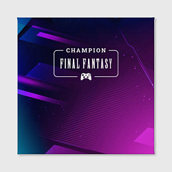 Холст квадратный Final Fantasy gaming champion: рамка с лого и джой, цвет: 3D-принт — фото 2
