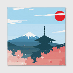 Холст квадратный Вид на Фудзияму - Япония, цвет: 3D-принт — фото 2