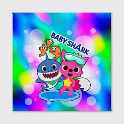 Холст квадратный Baby Shark in bubbles, цвет: 3D-принт — фото 2