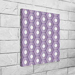 Холст квадратный Шестиугольники фиолетовые, цвет: 3D-принт — фото 2