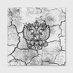 Холст квадратный Герб РФ - потресканная земля, цвет: 3D-принт — фото 2