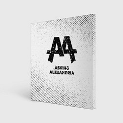 Холст квадратный Asking Alexandria с потертостями на светлом фоне, цвет: 3D-принт