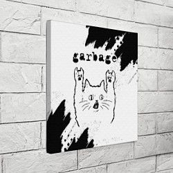 Холст квадратный Garbage рок кот на светлом фоне, цвет: 3D-принт — фото 2