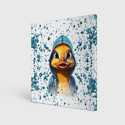 Холст квадратный Забавный утенок, цвет: 3D-принт