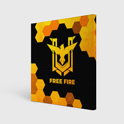 Холст квадратный Free Fire - gold gradient, цвет: 3D-принт