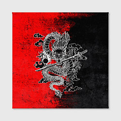 Холст квадратный Дракон с катаной, цвет: 3D-принт — фото 2