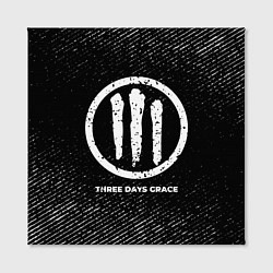 Холст квадратный Three Days Grace с потертостями на темном фоне, цвет: 3D-принт — фото 2