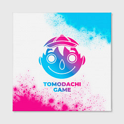 Холст квадратный Tomodachi Game neon gradient style, цвет: 3D-принт — фото 2