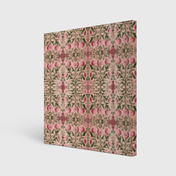 Холст квадратный Переплетение из розовых цветов, цвет: 3D-принт