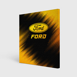 Холст квадратный Ford - gold gradient, цвет: 3D-принт