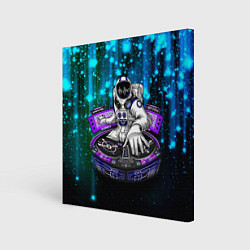 Холст квадратный Space DJ - neon starfall, цвет: 3D-принт