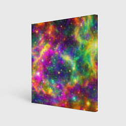 Холст квадратный Яркий неоновый космос, цвет: 3D-принт