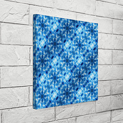 Холст квадратный Светящиеся голубые цветочки, цвет: 3D-принт — фото 2