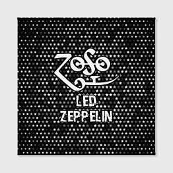 Холст квадратный Led Zeppelin glitch на темном фоне, цвет: 3D-принт — фото 2