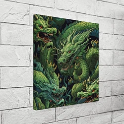 Холст квадратный Зеленые драконы: арт нейросети, цвет: 3D-принт — фото 2