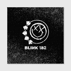 Холст квадратный Blink 182 с потертостями на темном фоне, цвет: 3D-принт — фото 2