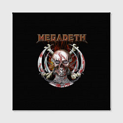 Холст квадратный Megadeth - боевой череп, цвет: 3D-принт — фото 2