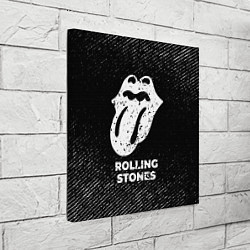 Холст квадратный Rolling Stones с потертостями на темном фоне, цвет: 3D-принт — фото 2