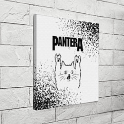 Холст квадратный Pantera рок кот на светлом фоне, цвет: 3D-принт — фото 2