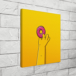 Холст квадратный Гомер и пончик, цвет: 3D-принт — фото 2