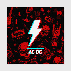 Холст квадратный AC DC rock glitch, цвет: 3D-принт — фото 2