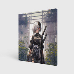 Холст квадратный Nier automata девушка с мечами, цвет: 3D-принт