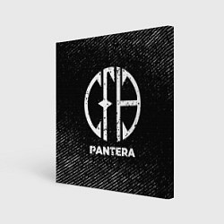 Холст квадратный Pantera с потертостями на темном фоне, цвет: 3D-принт