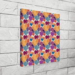 Холст квадратный Красивые Сердечки, цвет: 3D-принт — фото 2